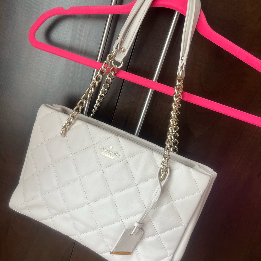 Kate Spade White Quilted Shoulder Bag